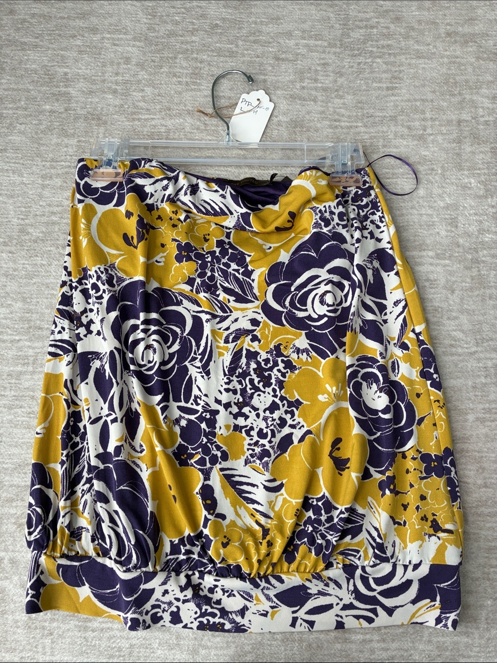 The Limited Floral Mini Skirt in Mustard and Navy